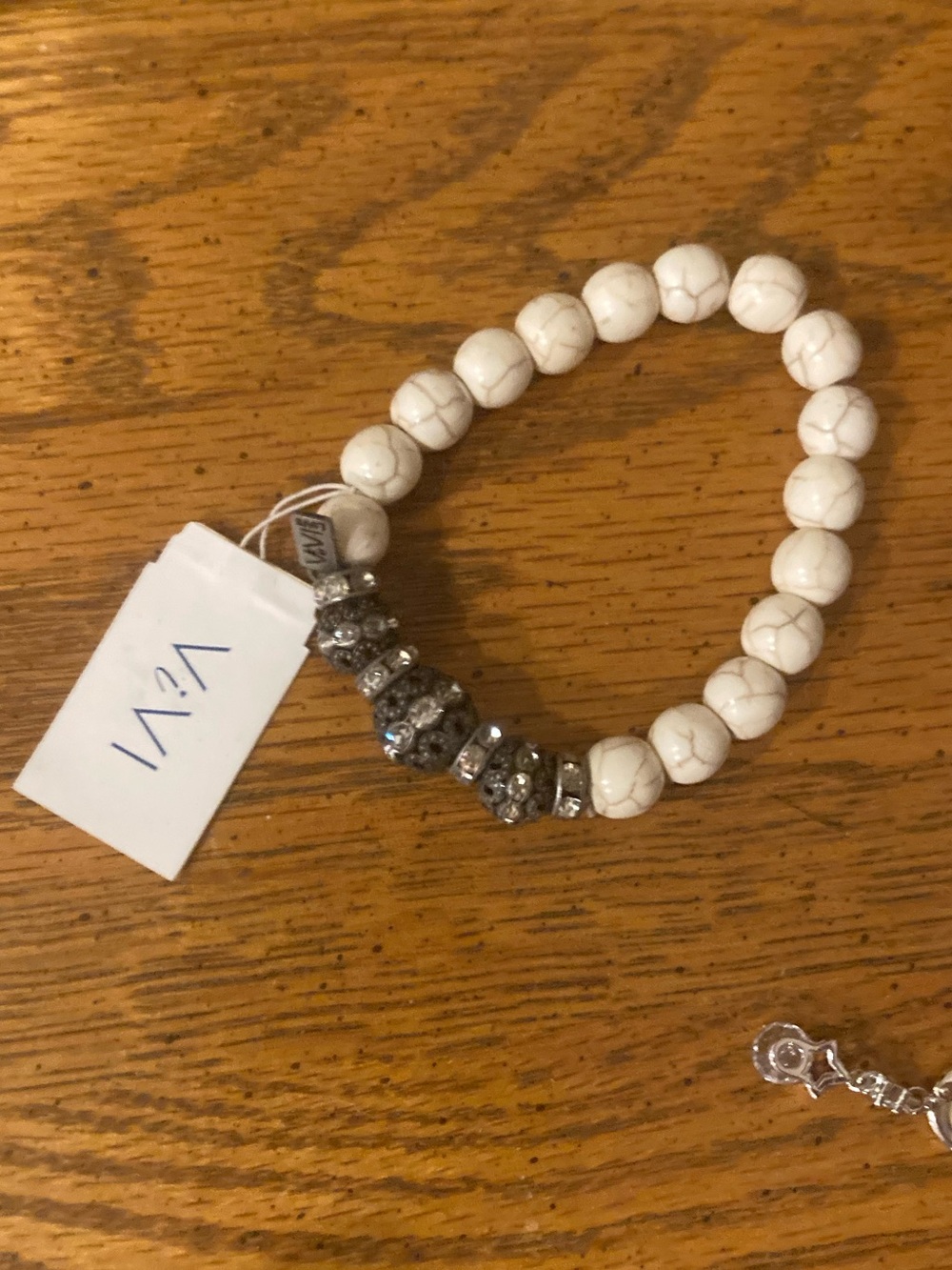 VIVI Genuine Crystal Marbled Beaded Stretch Bracelet #13596  - NWT MSRP $30